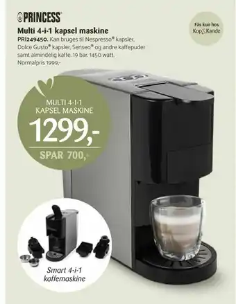 Kop & Kande Multi 4-i-1 kapsel maskine tilbud