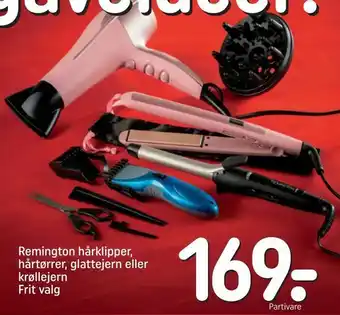 REMA 1000 Remington hårklipper, hårtørrer, glattejern eller krøllejern Frit valg tilbud