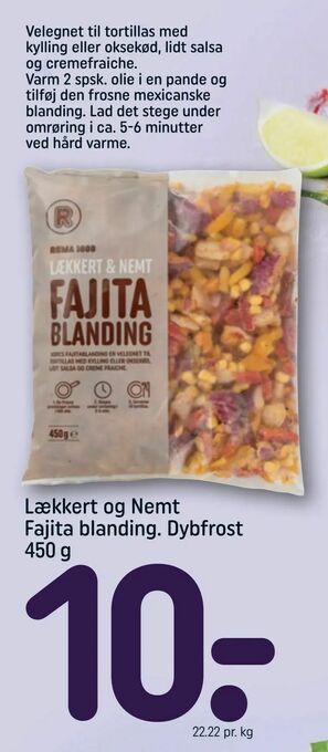 REMA 1000 Lækkert og Nemt Fajita blanding tilbud