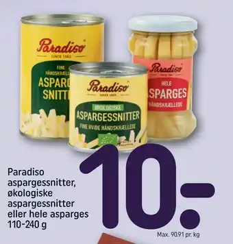 REMA 1000 Paradiso aspargessnitter, økologiske aspargessnitter eller hele asparges tilbud