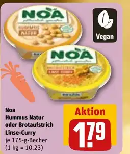 Noa Hummus Natur oder Brotaufstrich Linse-Curry