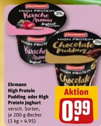 REWE DE Ehrmann High Protein Pudding oder High Protein Joghurt tilbud