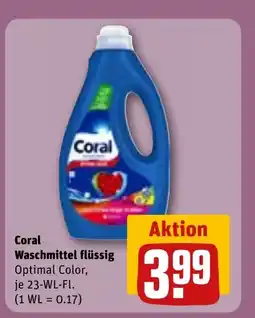 REWE DE Coral Waschmittel flüssig Optimal Color, tilbud