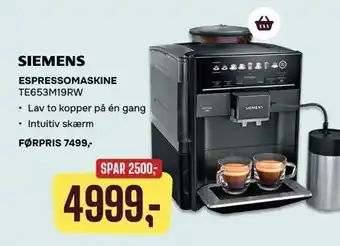 Skousen SIEMENS ESPRESSOMASKINE tilbud