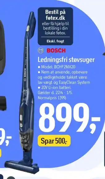 Føtex BOSCH Ledningsfri støvsuger tilbud