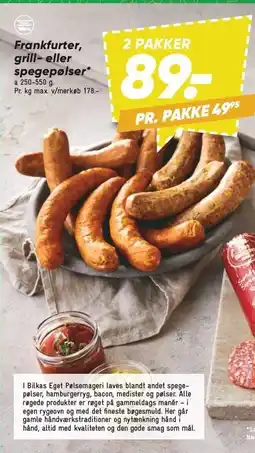 Bilka Frankfurter, grill- eller spegepølser tilbud