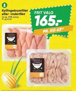 Bilka Kyllingebryst eller -inderfilet tilbud
