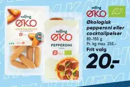 Bilka Økologisk pepperoni eller cocktailpølser 80-150 g tilbud