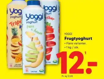 Lidl YOGGI Frugtyoghurt tilbud