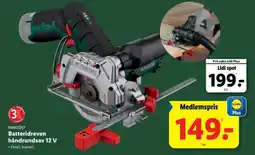 Lidl PARKSIDE Batteridreven håndrundsav 12 v tilbud