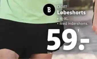 Lidl CRIVIT Løbeshorts tilbud