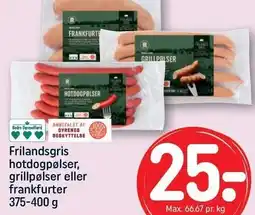 REMA 1000 Frilandsgris, hotdogpølser, grillpølser eller frankfurter 375-400 g tilbud
