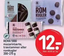REMA 1000 REMA 1000 mazarintærte, træstammer eller romkugler 200-275 g tilbud