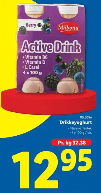 Lidl MILBONA Drikkeyoghurt tilbud
