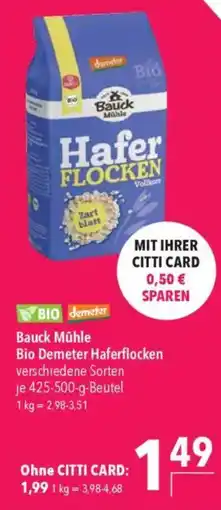Citti Bauck mühle bio demeter haferflocken tilbud