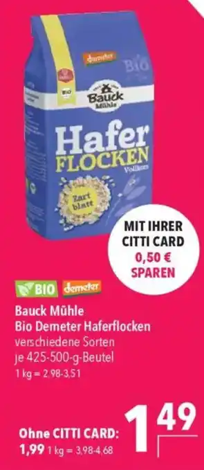 Citti Bauck mühle bio demeter haferflocken tilbud