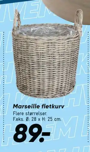 Bilka Marseille fletkurv tilbud