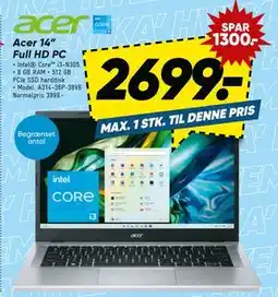 Bilka Acer 14” Full HD PC tilbud