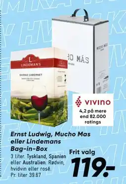 Bilka Ernst Ludwig, Mucho Mas eller Lindemans Bag-in-Box tilbud