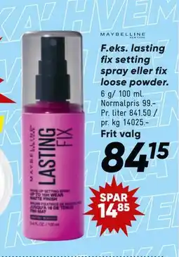 Bilka lasting fix setting spray eller fix loose powder tilbud