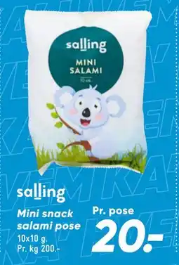 Bilka Mini snack salami pose tilbud