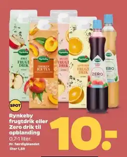 Netto Rynkeby frugtdrik eller Zero drik til opblanding tilbud