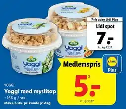 Lidl Yoggi med myslitop tilbud