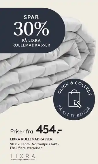 SengeSpecialisten LIXRA RULLEMADRASSER tilbud