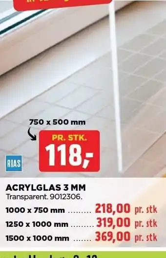 jem & fix ACRYLGLAS 3 MM tilbud