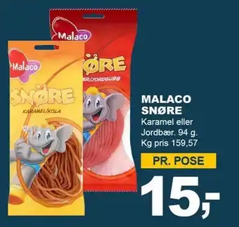Let-Køb MALACO SNØRE tilbud