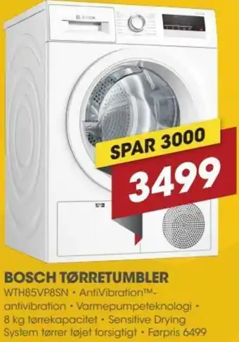 Punkt1 Bosch Tørretumbler WTH85VP8SN tilbud