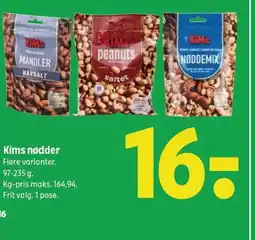 Coop 365 Kims nødder tilbud