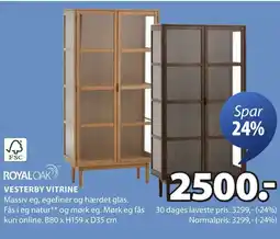 JYSK ROYALOAK VESTERBY VITRINE tilbud