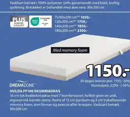 JYSK HULDA PF100 SKUMMADRAS tilbud