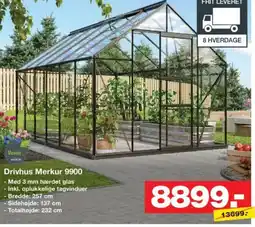 Bauhaus Drivhus Merkur 9900 tilbud