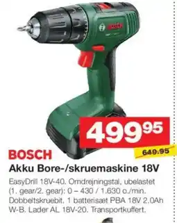 Bauhaus BOSCH Akku Bore-/skruemaskine 18V tilbud
