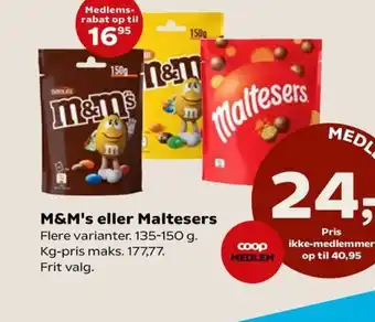 Kvickly M&M's eller Maltesers tilbud