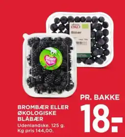 MENY BROMBÆR ELLER ØKOLOGISKE BLÅBÆR tilbud