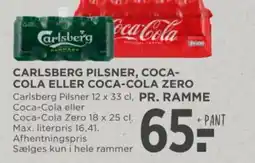 MENY CARLSBERG PILSNER, COCA- COLA ELLER COCA-COLA ZERO Carlsberg Pilsner 12 x 33 cl, PR. RAMME Coca-Cola eller tilbud
