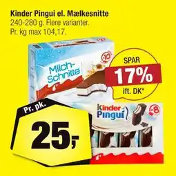 Calle Kinder Pingui el. Mælkesnitte tilbud