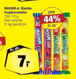 Calle MAOAM el. Mamba frugtkarameller tilbud