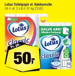Calle Lotus Toiletpapir el. Køkkenrulle tilbud
