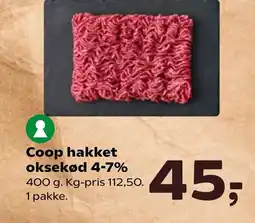 SuperBrugsen Coop hakket oksekød 4-7% tilbud
