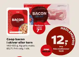 SuperBrugsen COOP Bacon i skiver eller tern tilbud