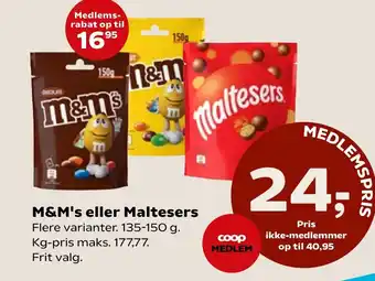 SuperBrugsen M&m's eller maltesers tilbud