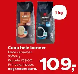 SuperBrugsen COOP Hele bønner tilbud