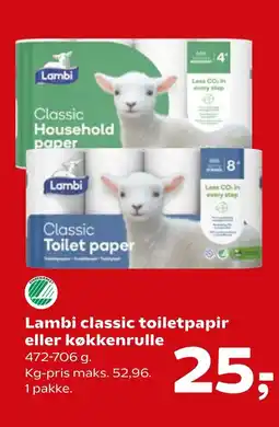 SuperBrugsen LAMBI Classic toiletpapir eller køkkenrulle tilbud