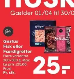 SPAR Gestus Fisk eller Færdigretter tilbud