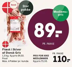 SPAR Flæsk i skiver af Dansk gris tilbud