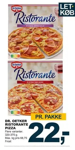 Let-Køb DR. OETKER RISTORANTE PIZZA tilbud